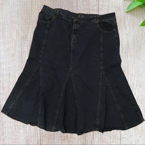Just Blu Denim Skirt Flare Ruffle Hem Plus 26W